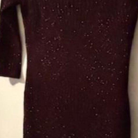 Trixxi Juniors Deep Red Wine Sparkle Low Cut Back Fitted Bodycon Dress Sz M - Picture 4 of 6